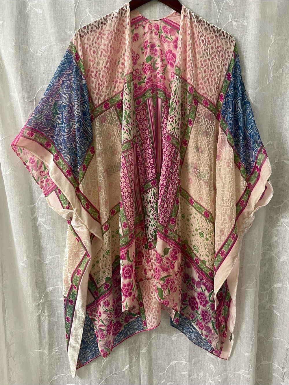 Floral Pink Kimono Swim Coverup One Size